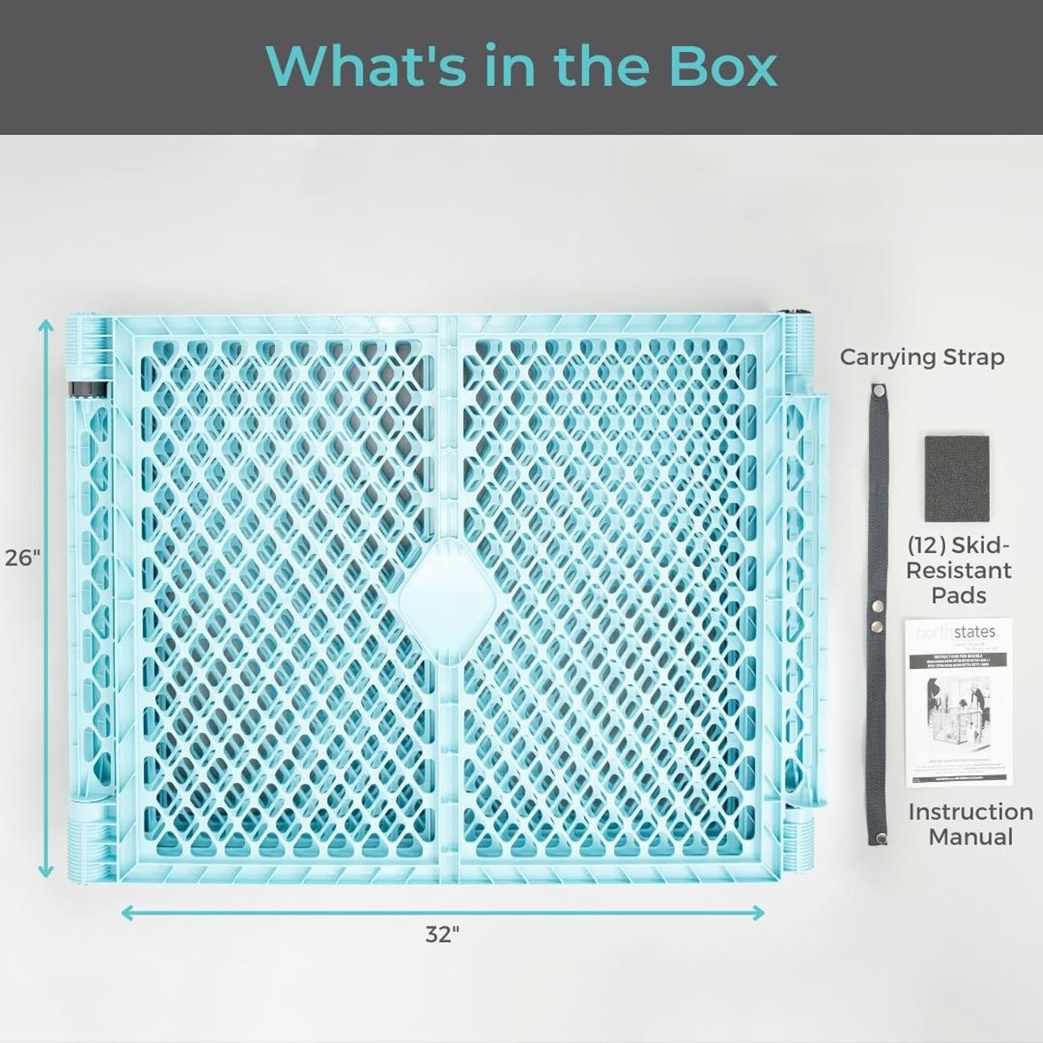 Aqua Blue 6-Panel Indoor Outdoor Baby Playpen