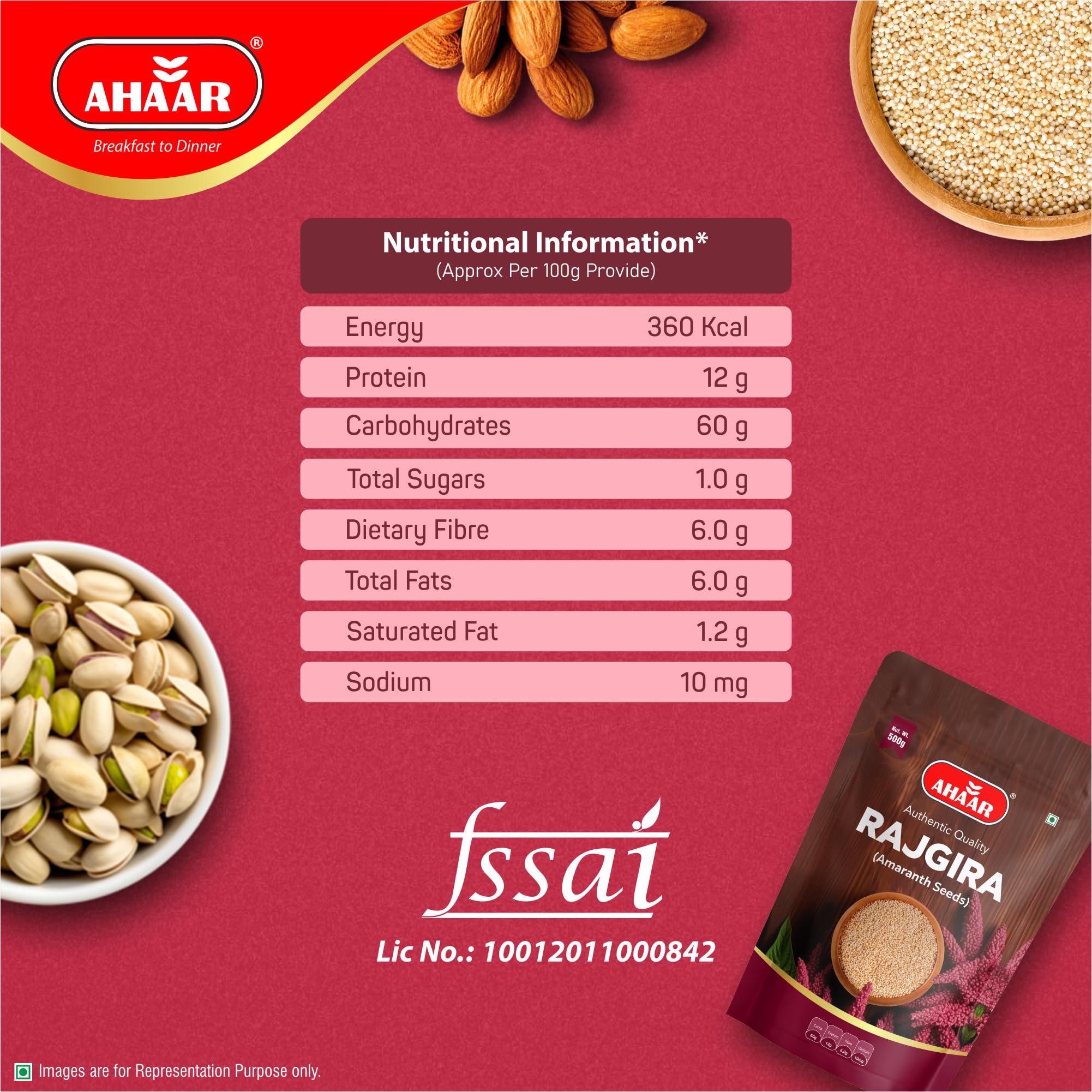 Ahaar Premium Rajgira Seeds | Amaranth Superfood 500g - Image 2 thumbnail