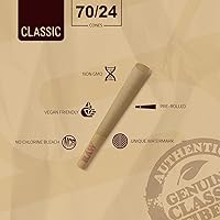 Vista 4 de Conos RAW Classic Tamaño Único 70/24 Paquete de 100 Conos Más Cortos que 1 1/4 Mini Preenrollado para Disfrutar de una Sesión Rápida