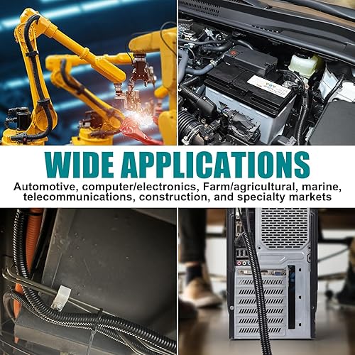 Miniatura 6 de Conducto de cable de telar de alambre dividido de 14 de pulgada, protector de cable de 30 pies, conducto flexible de cable automotriz, cubierta de