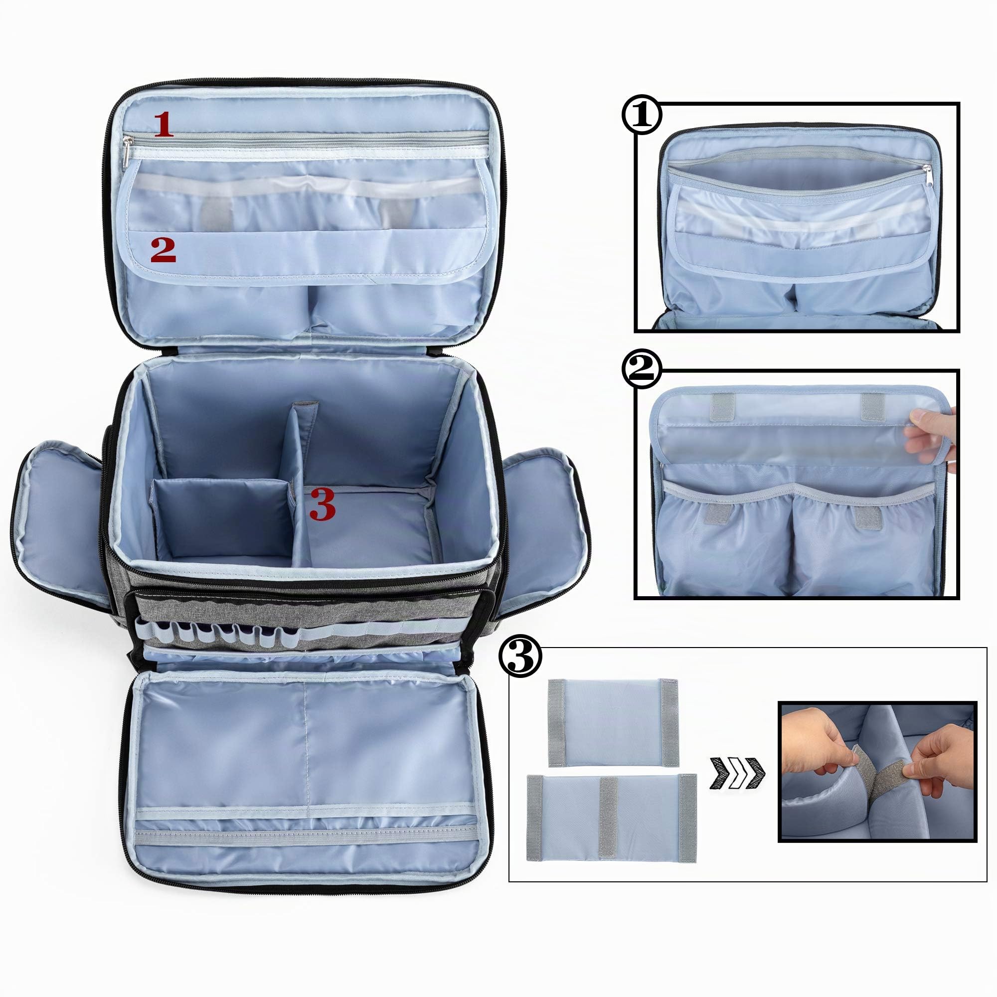Luxja Bolsa para Accesorios de Máquina Coser, Organizador con Correa para el Hombro, Patente Pendiente