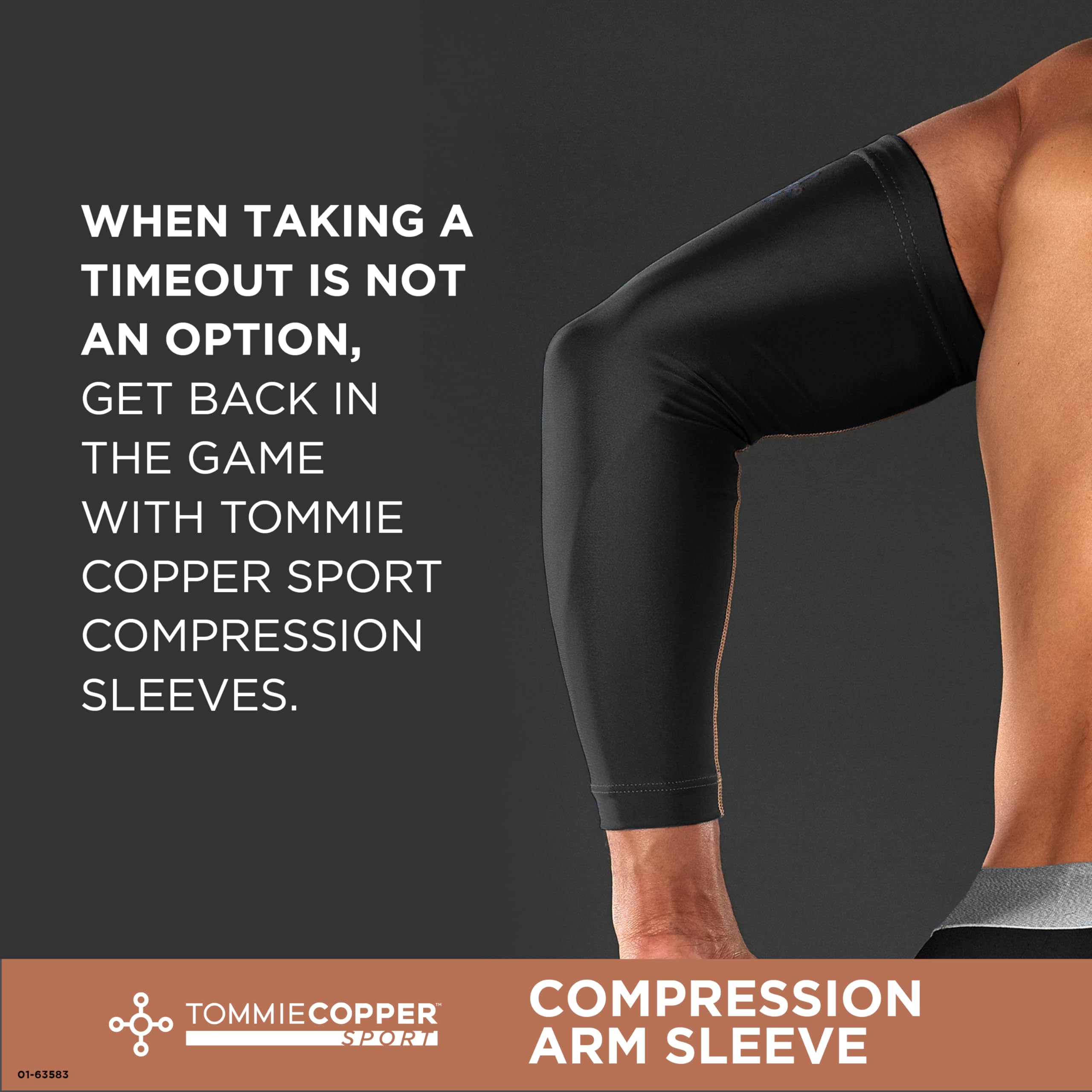 Tommie Copper 01-63583 Kompressionsmanschette, schwarz, extra groß, Unisex