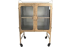 Creative Co-Op Vintage Metal Bar Cabinet: Antique Brass