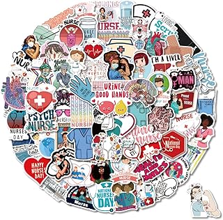 Nurse Stickers 100PCS Nursing Stickers Gifts,Nurse Accessories,Nurse Stickers for Water Bottles,Medical Stickers,Nurse Accessories for Work,Nurses Week Stickers,Nurses Day
