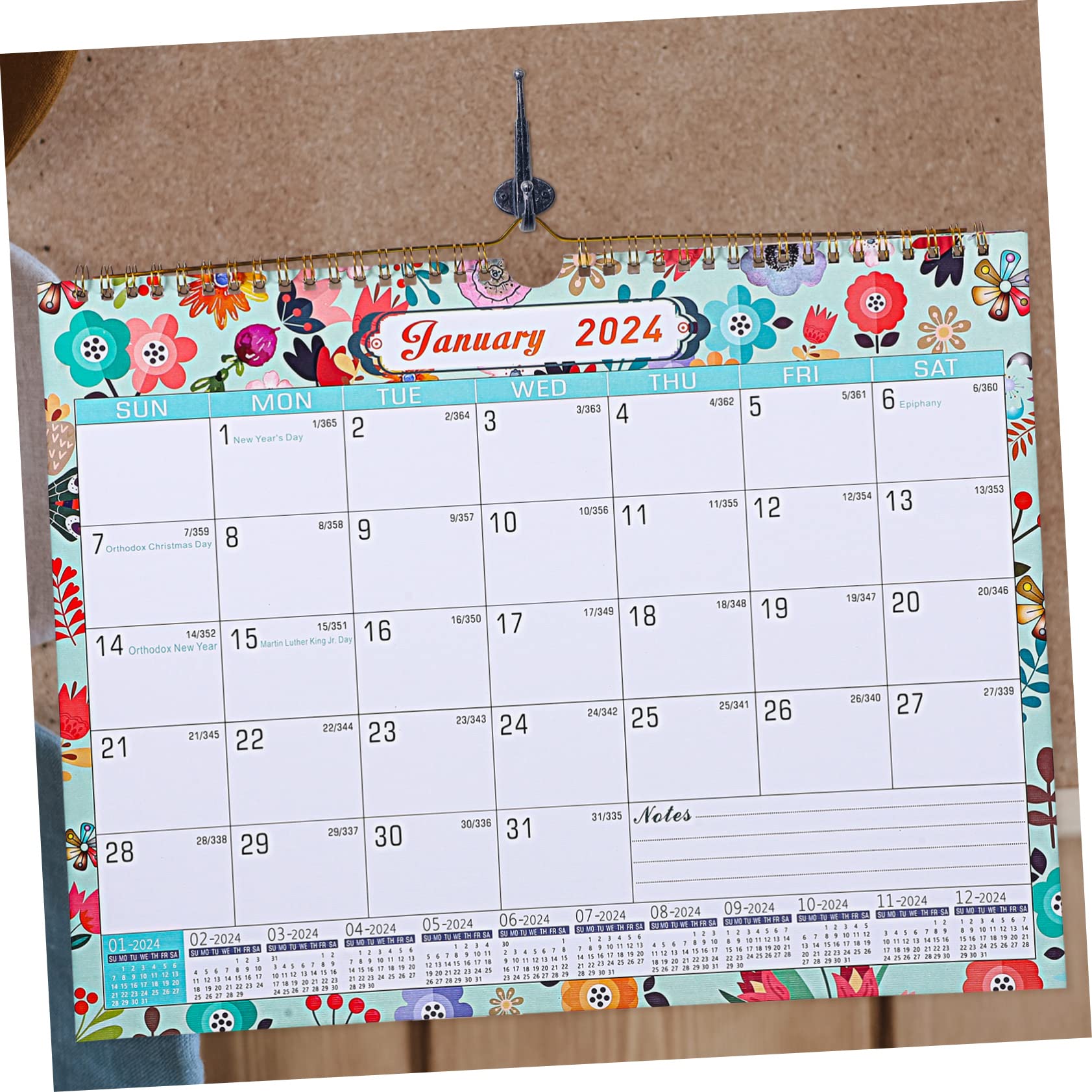SEWACC 3stücke Monatskalender Für Schule Und Büro Einfacher Wandkalender Mit Feiertags-countdown Handliches Design Für Tägliche Nutzung Für Studenten Und Erwachsene