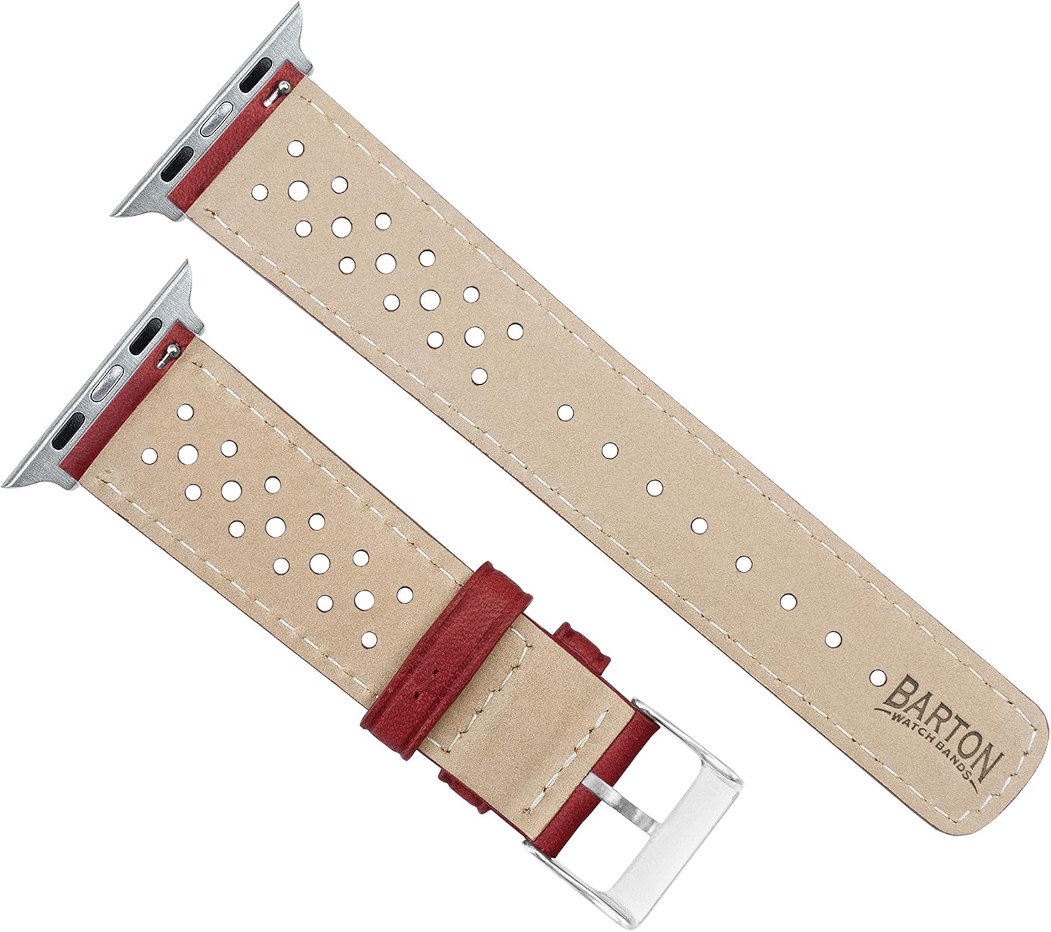 Barton Racing & Rally Horween Leather Straps with Integrated Quick Release Spring Bars - Standard Length fits Wrists 5" to 8"-18mm, 19mm, 20mm, 21mm, 22mm, 23mm & 24mm Watch Bands - Choose Strap Color & Width - Image 9