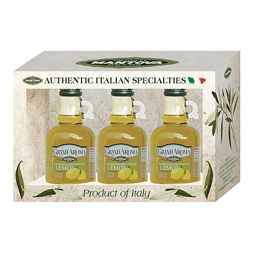 Grand'aroma Aceite de oliva virgen extra, limón, 8.5 onzas (paquete de 3)