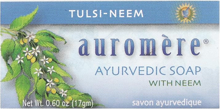 Auromere Ayurvedic Bar Soap with Neem, Tulsi-Neem, 0.6 oz 17 gm