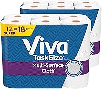 Viva Multi-Surface Cloth Paper Towels, 12 Super Rolls Task Size, 81 Sheets/Roll - 4X Cleaning Power, Traps Mess 3X Better Wet