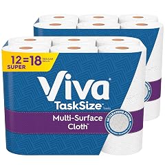 Viva Multi-Surface Cloth Paper Towels Task Size - 12 Super Rolls 2 Packs of 6 - 81 Sheets