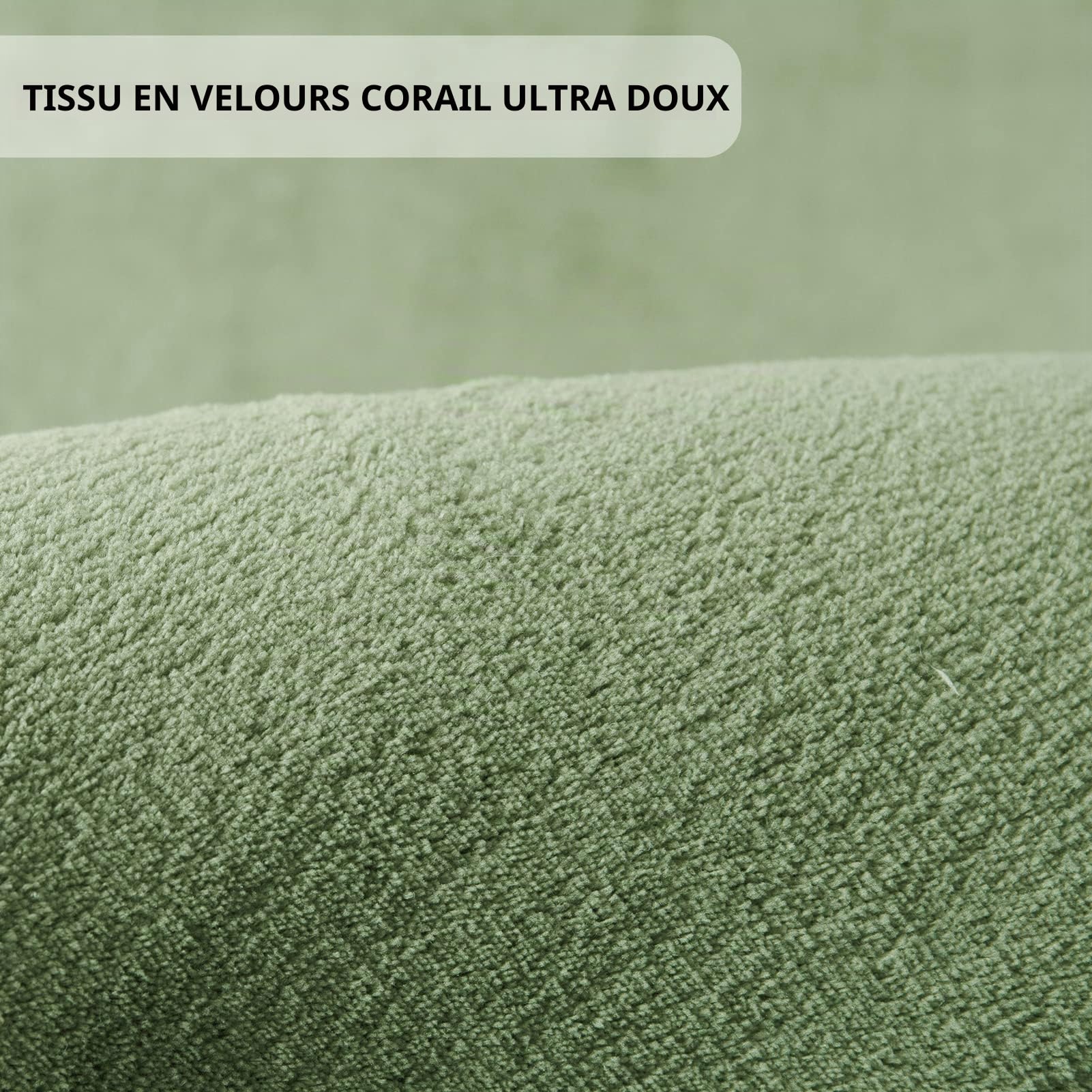 BYBYME Tapis en velours, corail épais, extra épais, 3 cm, antidérapant, pour enfants et bébés, tapis d'éveil doux (vert clair, 200 × 200 cm)
