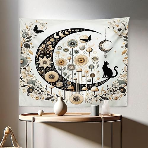 Miniatura 152 de Ambesonne Tapiz vintage, detalles de relojes mecánicos, diseño steampunk, diseño steampunk, para colgar en la pared para dormitorio, sala de estar,