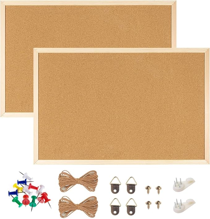 Tosnail Pack of 2 DoubleSided Cork Board 15.75" x 11.75