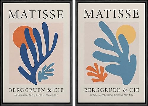 Miniatura 27 de IDEA4WALL Lienzo enmarcado para pared, juego de arte Bauhaus dorado de mediados de siglo, patrón de cuadrícula moderna, ilustraciones con formas