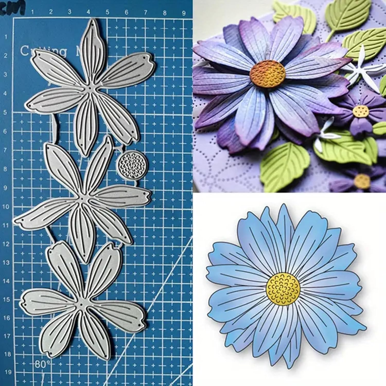 Blooming Flowers Metal Die Cuts, Daisy Flowers Plant Coneflower Cutting Dies Cut Stencils for DIY Photo Decorative Embossing Paper Dies for Scrapbooking Card Making