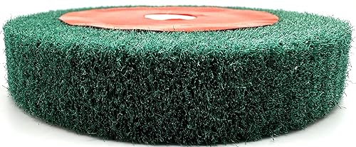 Miniatura 7 de Pro-Graad Amoladora de banco no tejida de grano 320 rojo de 8 x 2 pulgadas, rueda de cepillo para pulido y acabado de pulido para aluminio y cobre,