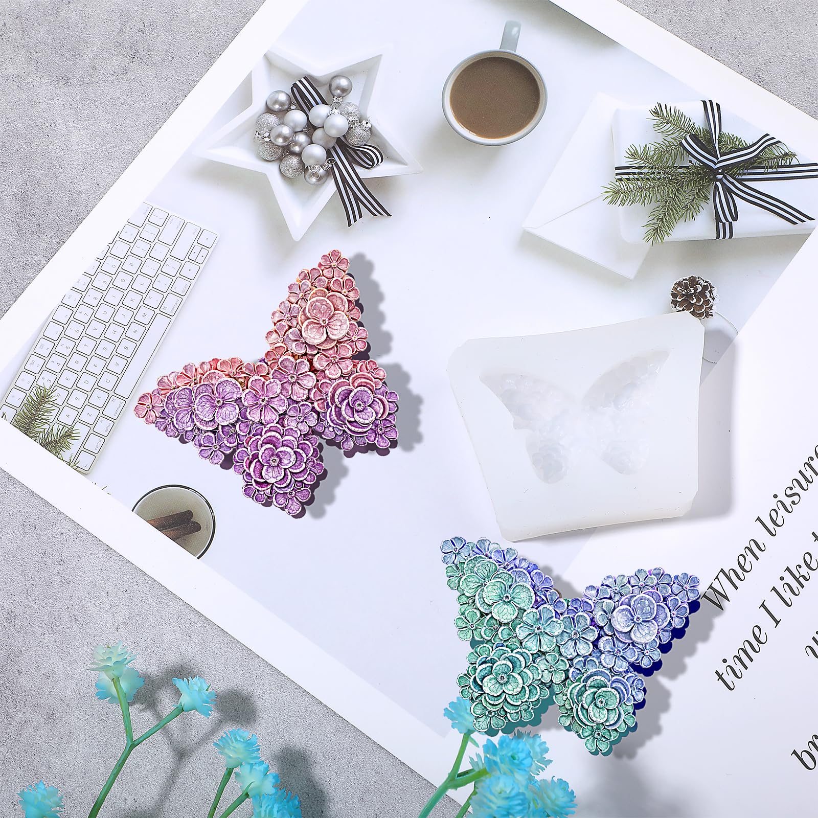 2 Stück Schmetterling Silikonformen – Für Epoxidharz, Gips, Kerzen & DIY Dekoration (6,5 X 5 Cm)