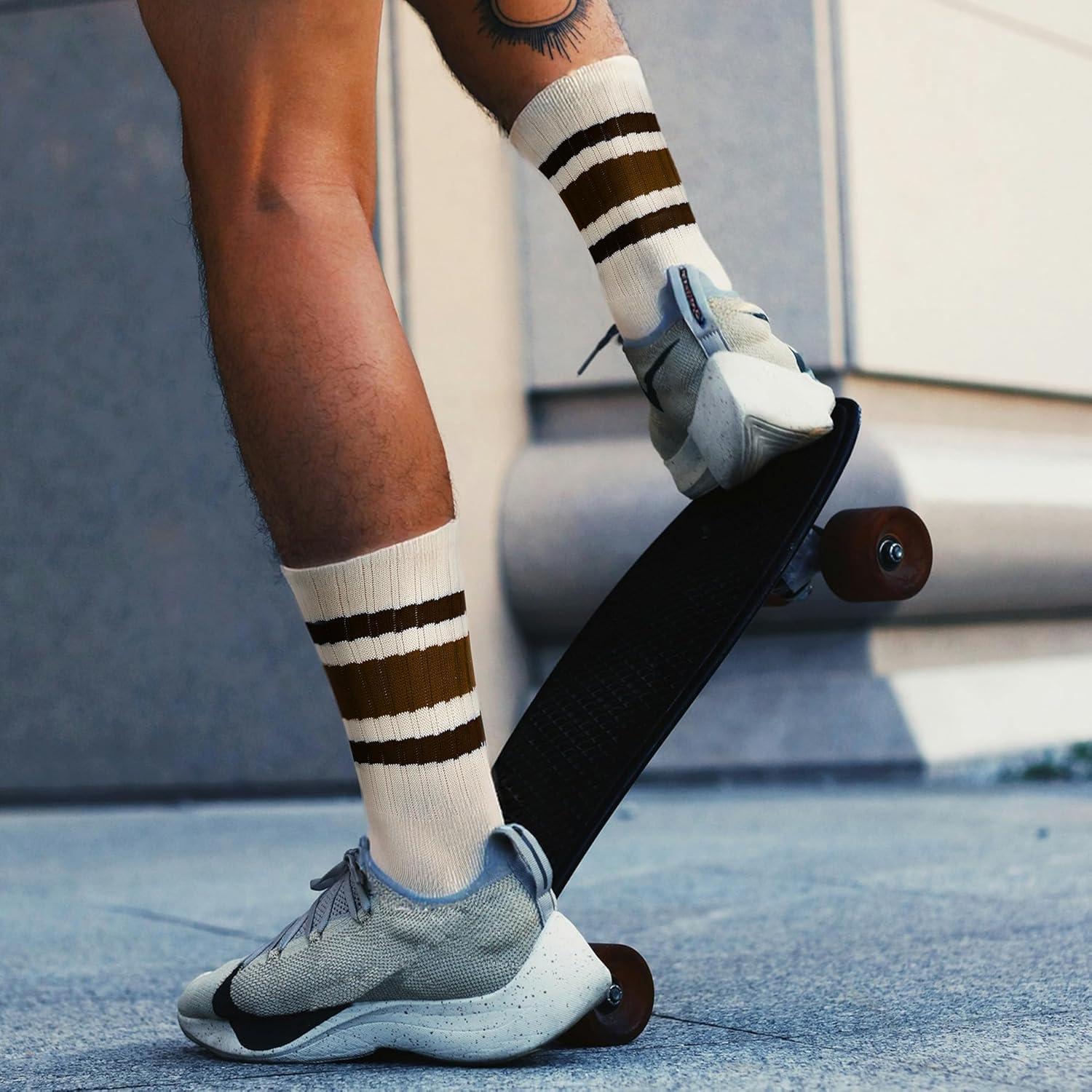 American Trends Retro Striped Crew Socks for Women Slouchy Athletic Calf Tube Socks Running Golf Tennis Volleyball Etc - Image 6