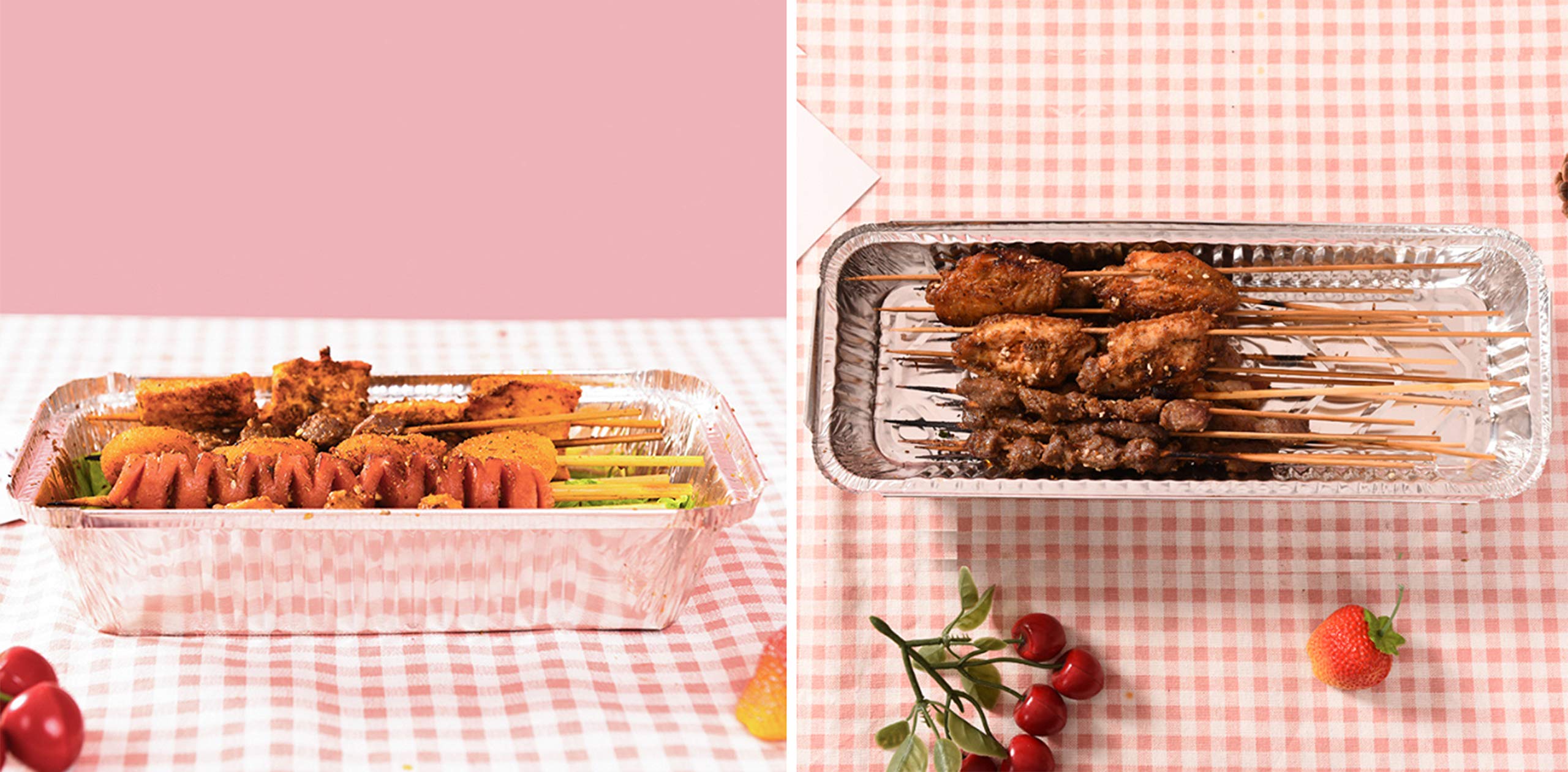 Plateaux en aluminium avec couvercles x 20–35 x 13 x 5 cm – 1500 ml