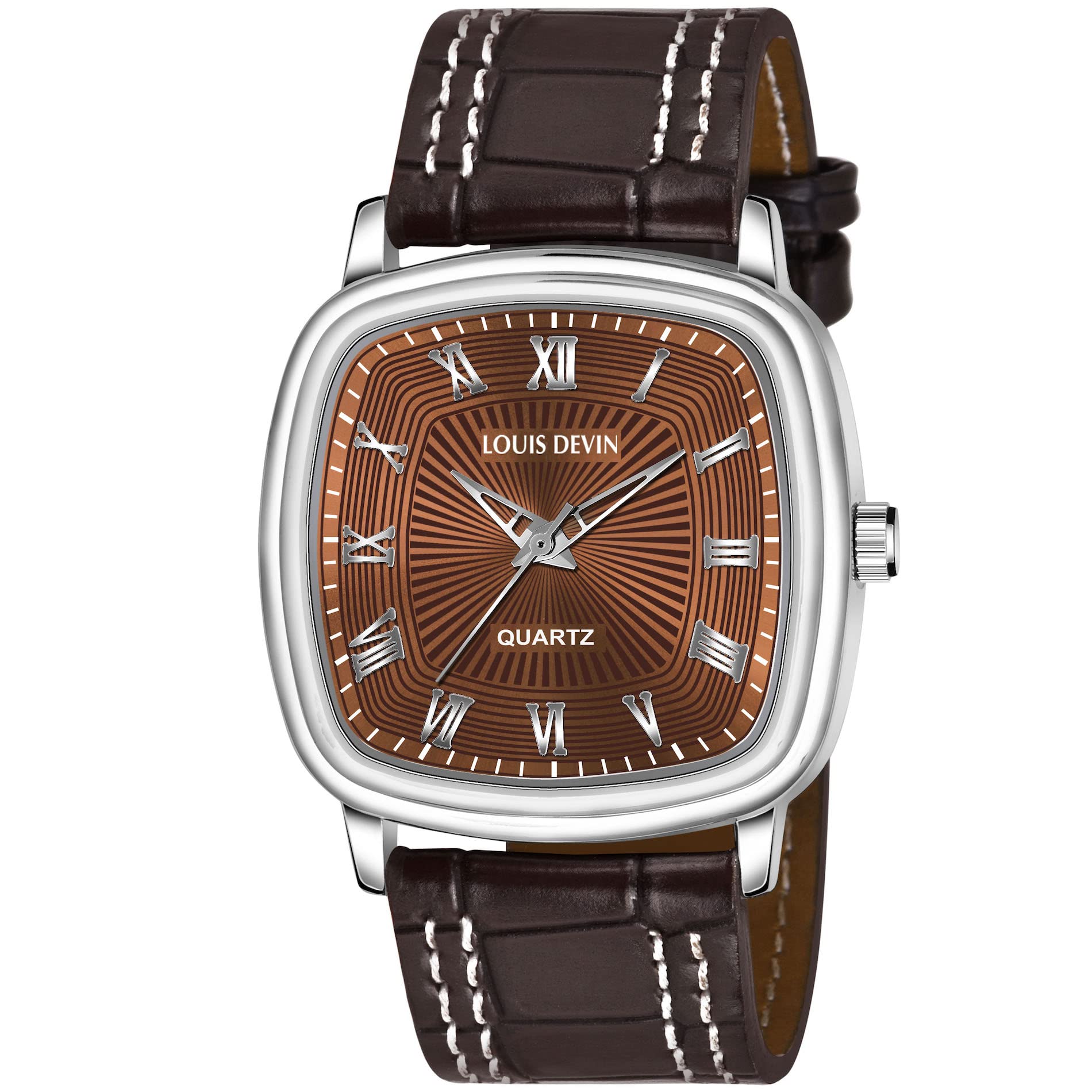 LOUIS DEVINLeather Strap Analog Wrist Watch for Men (LD-G042)