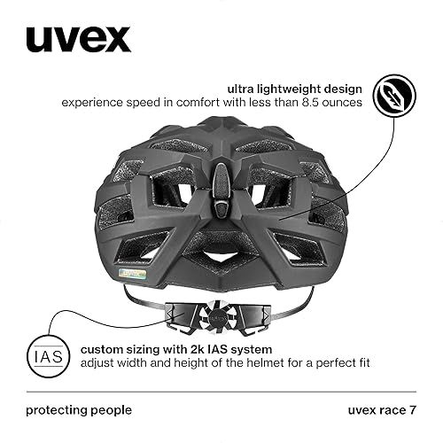Miniatura 5 de uvex Race 7 - Casco de ciclismo - Casco de senderismo y bicicleta de ciudadcarretera - Ultraligero, ventilación óptima, tamaño personalizado y