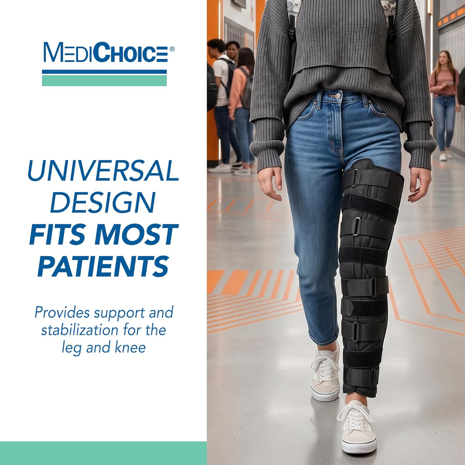 MediChoice Knee Immobilizer, Trimmable w/Hook And Loop Closure, Foam, Universal, 24 Inch, 1314OSG5024 (Each of 1)