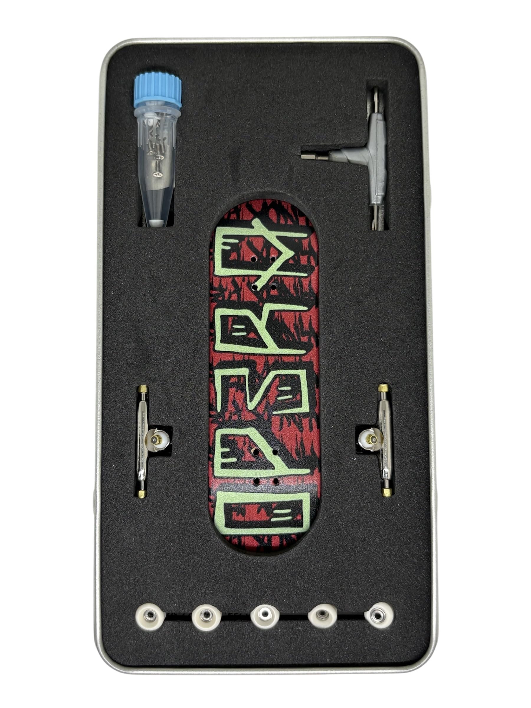 LEEFAI – Fingerboard Op3ra Pro V3 – Deck Érable 34x96 Mm – Impression UV Crâne – Trucks 4.0 – Roues Uréthane – Étui Métal – Dès 14 Ans