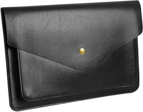 Funda de cuero para laptop compatible con MacBook Air 15 A3114 M3 de 15 pulgadas, Surface Laptop 15, Surface Book 13.5, color negro