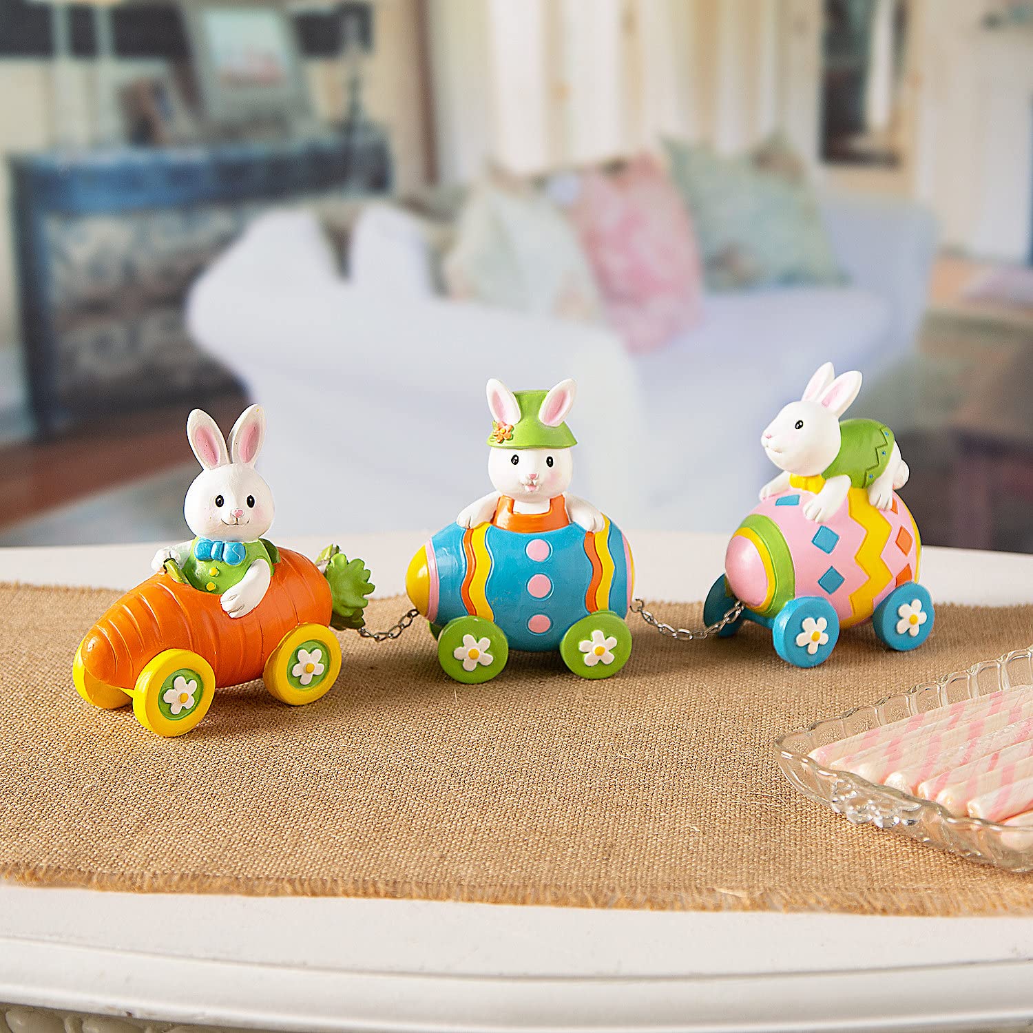 Carrot Express Easter Bunny Train - 3 Piece Set - Easter Tabletop Decoration