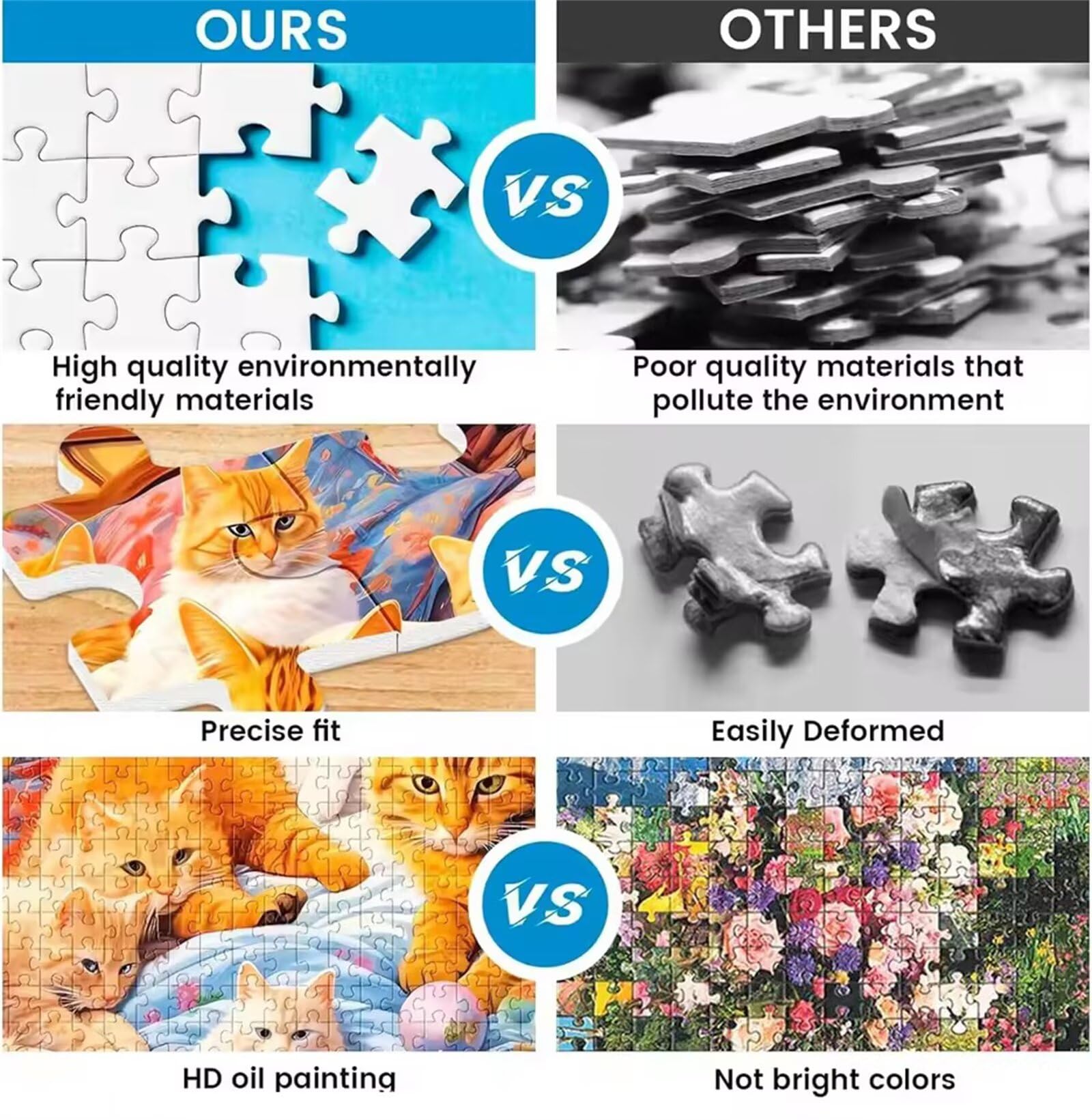 Puzzle da 1000 pezzi per Adulti e Bambini, puzzle Impossibili 1000 pezzi, Jigsaw puzzles adulti E famiglie, Gioco Impegnativi, Regalo per Amore e Amico(65x65cm,Gatto fiocco di neve)