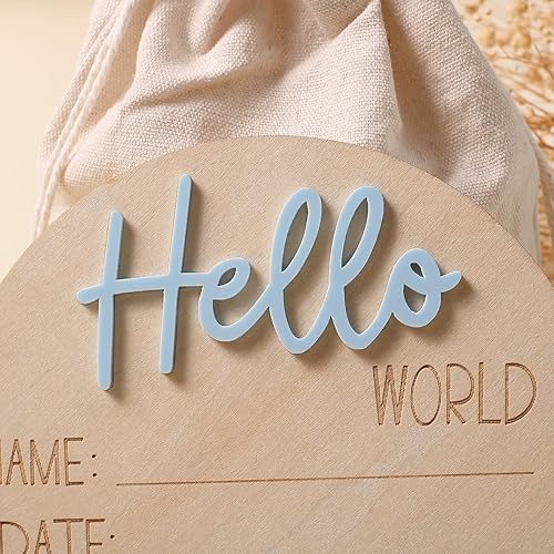 Miniatura 21 de Ylsteed Letreros de anuncio de bebé, tarjetas de hitos de madera, accesorios de fotografía para recién nacidos, letrero de anuncio de nacimiento