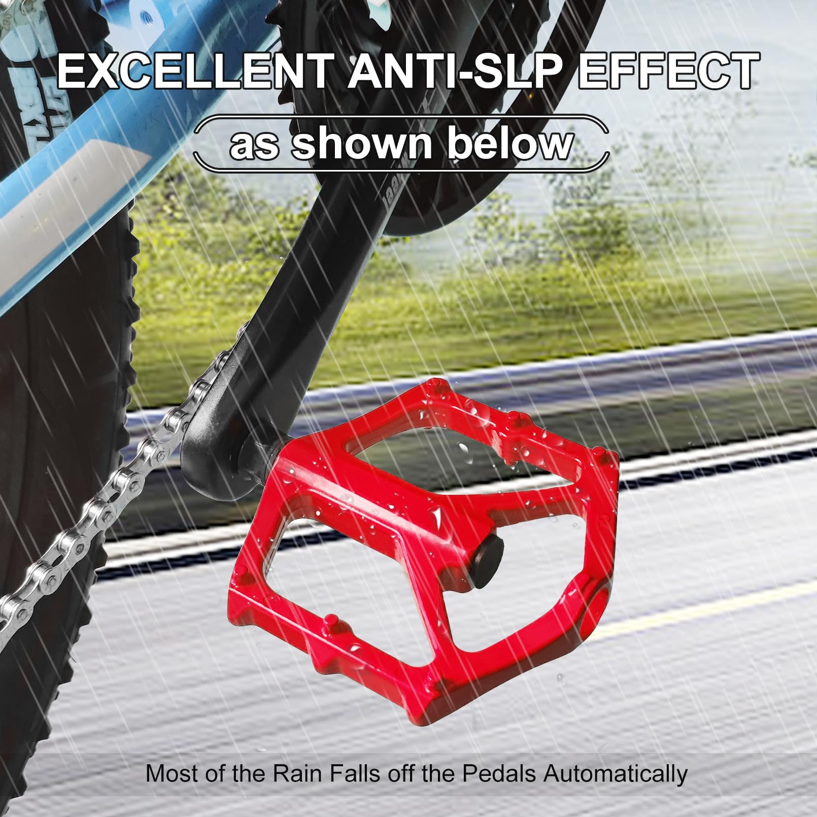 Pedali Piatti Mountain Bike In Lega Di Alluminio - Antiscivolo E Leggeri - Adatti Per MTB, BMX, Bici Da Corsa - Filetto 9/16''