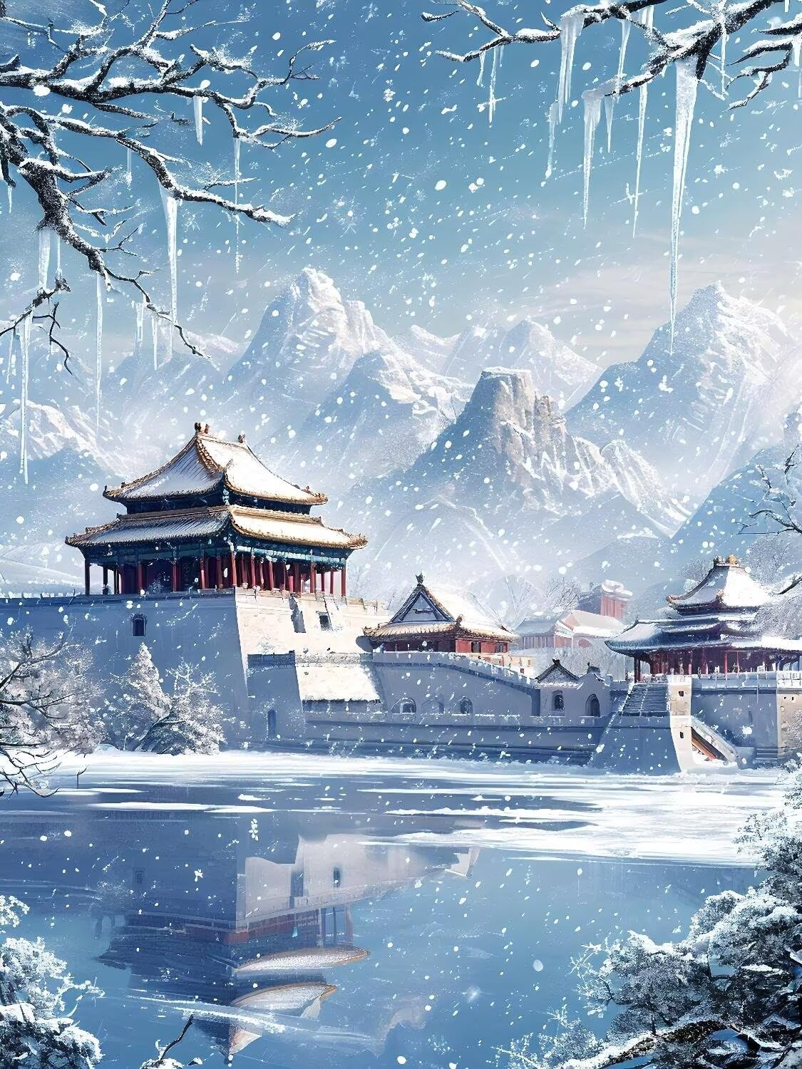 Diamond Painting Glaciar de montaña nevada Pintura Diamante Adultos, Diamond Painting Niños, DIY Cuadros de Diamantes Kit Adultos, para Navidad Decoración de La Pared Del Hogar Regalos 70x100cm t-4871