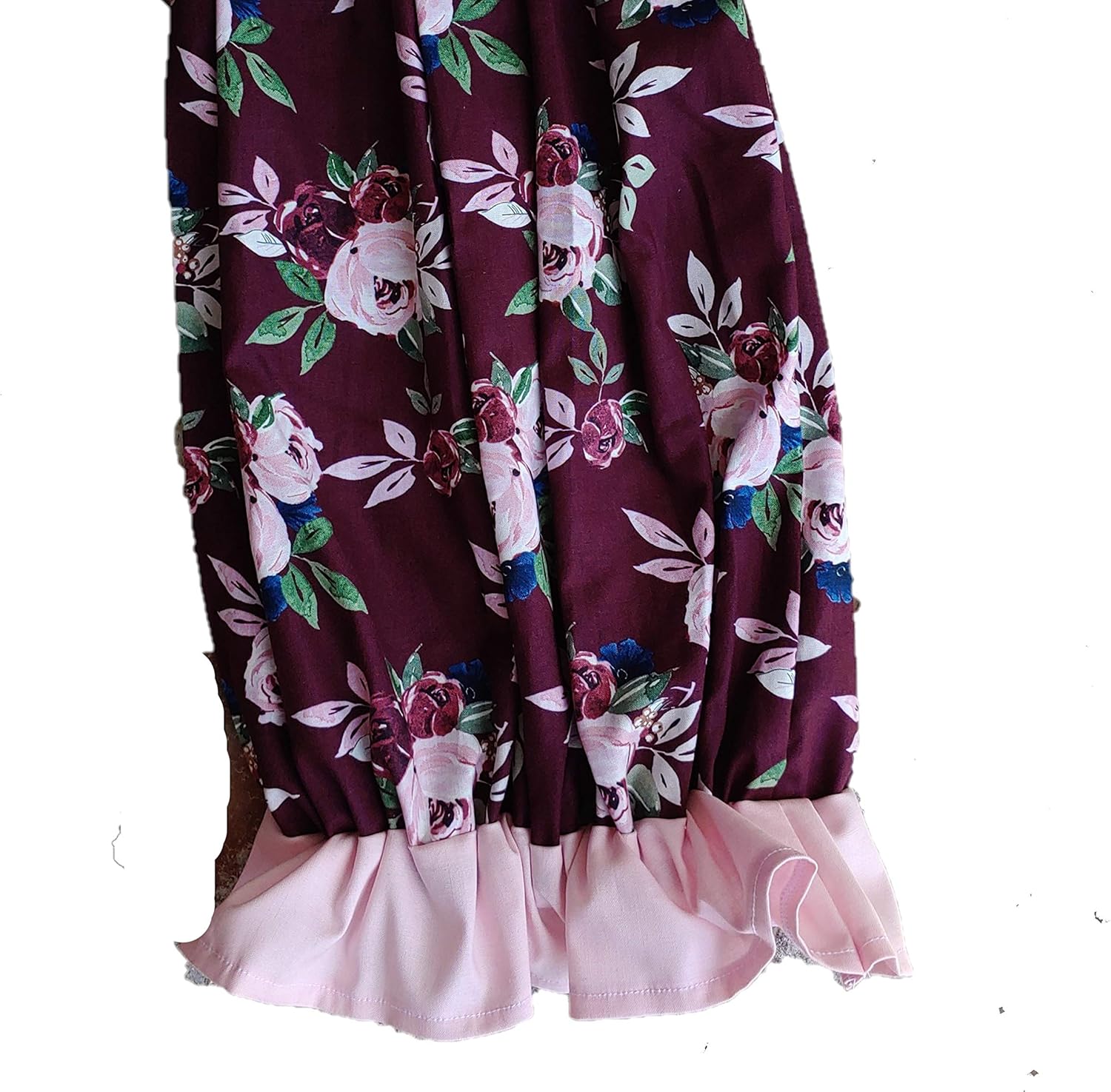 Newborn Baby Girl Coming Home Outfit Personalized Floral Layette Gown with Beanie Pink - Image 6