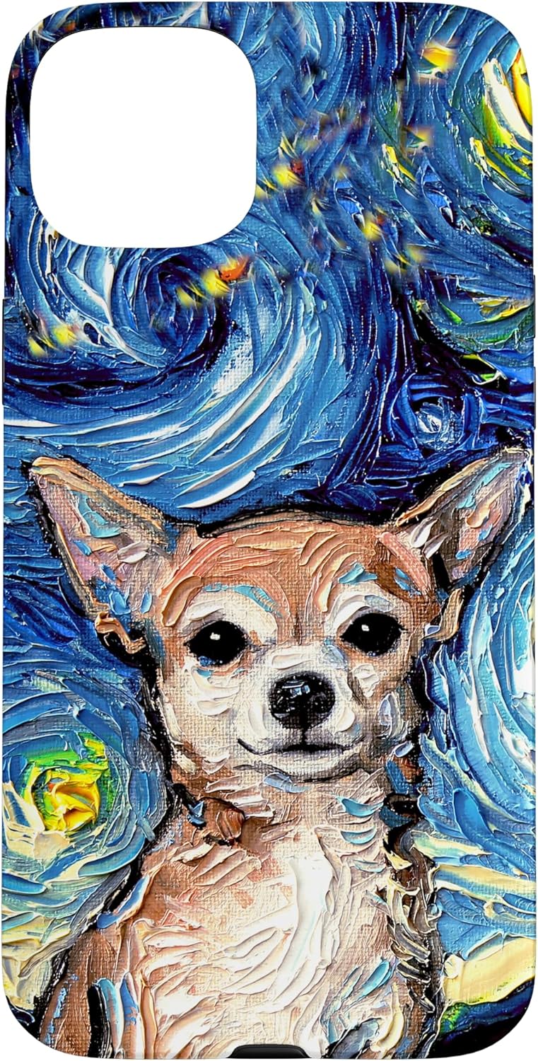 Tan Short Hair Chihuahua Starry Night Artwork Dog Lover Gift Case for iPhone 11