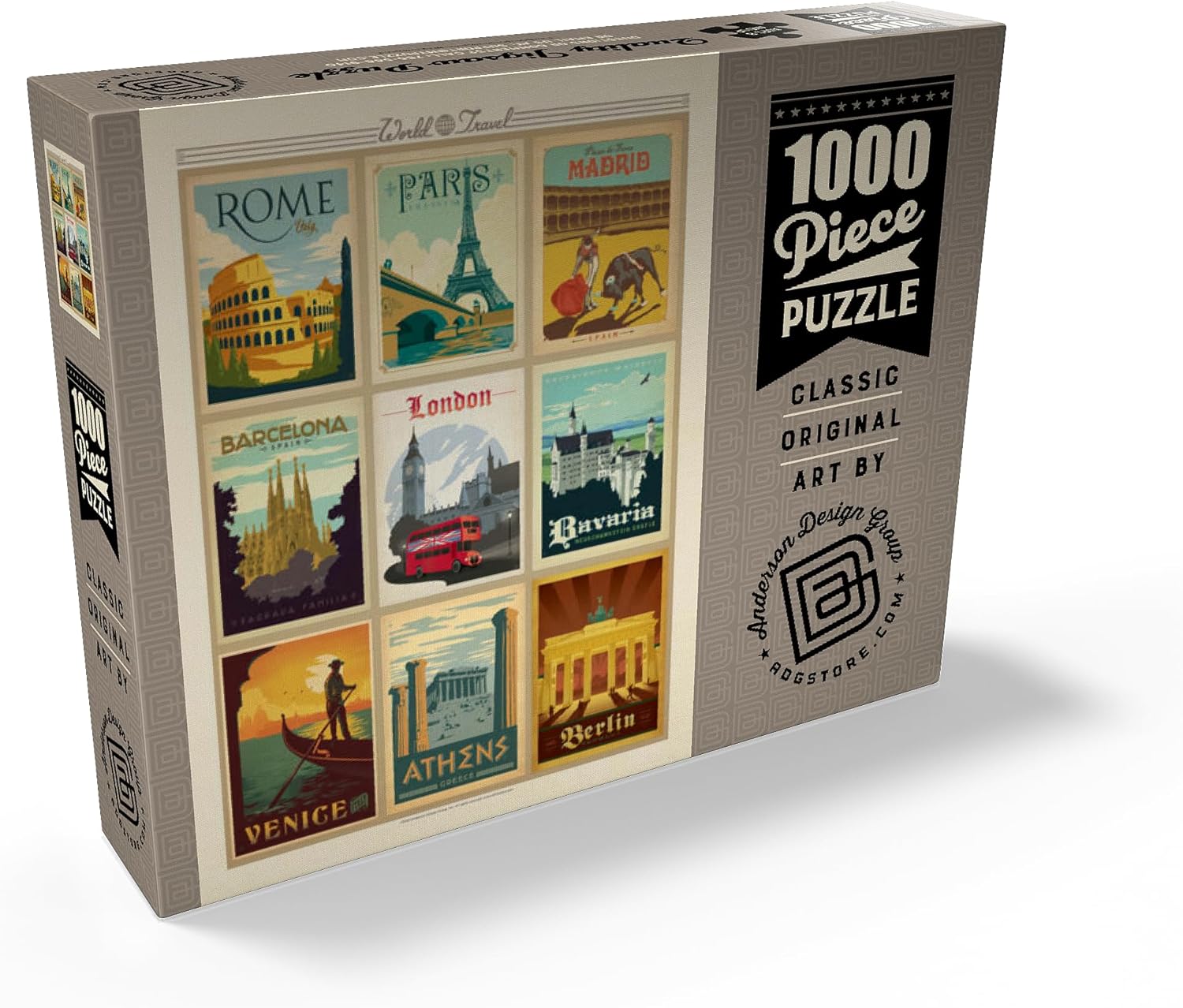 MyPuzzle Europe Travel, Collage, Vintage Poster - Premium 1000 Piece Jigsaw Puzzle for Adults