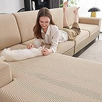 Vista 9 de Fundas de cojín para sofá seccional, fundas de sofá elásticas resistentes al desgaste para cojines de sofá, protector de muebles, funda de asiento