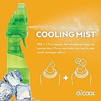 Vista 3 de O2COOL Paquete de 2 ventiladores de nebulización de agua con batería de mano de lujo (verde)