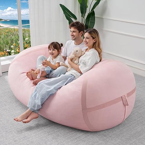 Miniatura 61 de HABUTWAY Puf gigante de 2 pies para adultos, con relleno de espuma viscoelástica, puf grande con funda de terciopelo holandés extraíble para sala de