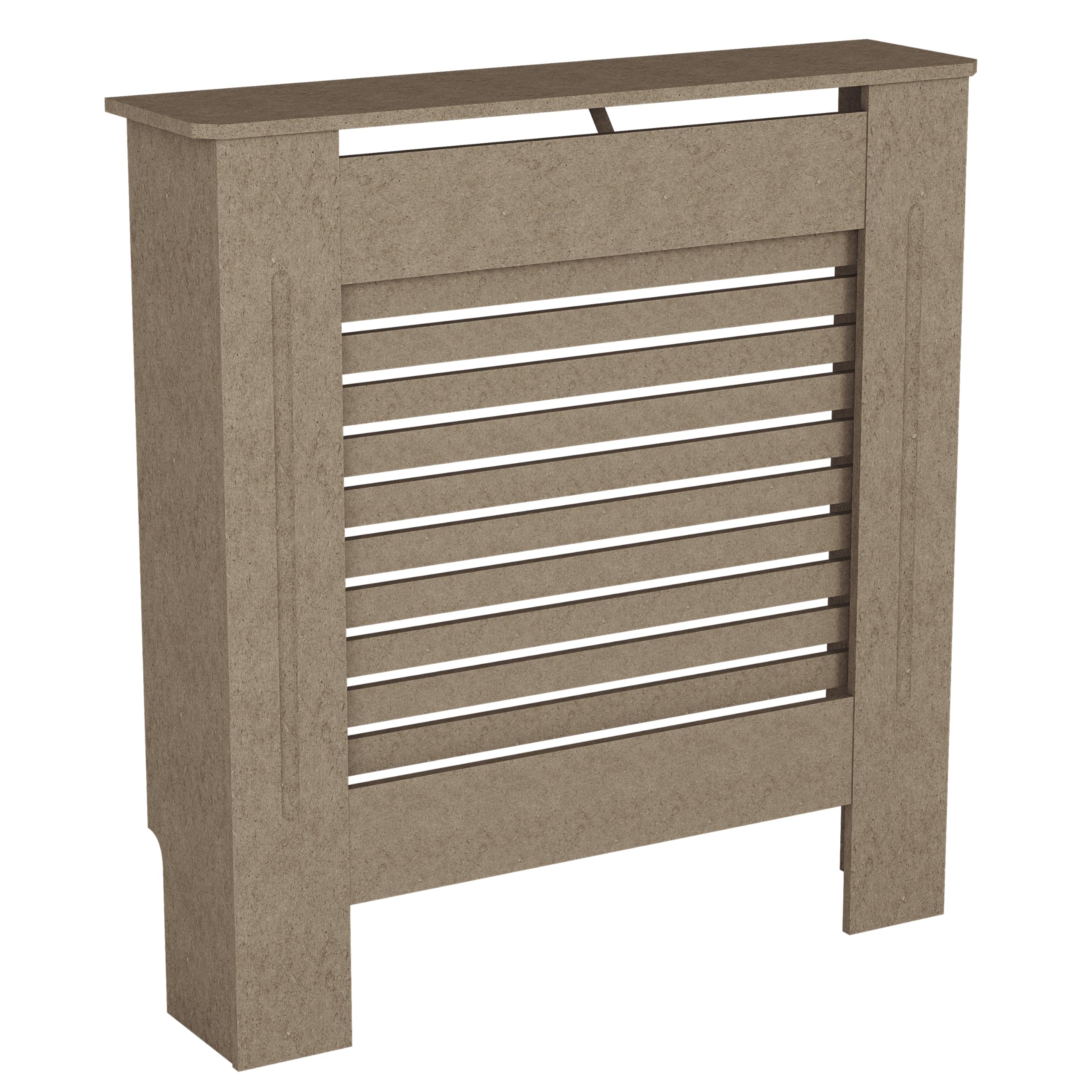 Vida Designs Milton Cubierta de radiador Unfinished - Pequeño - Lamas horizontales Modernas para Mejor circulación del Calor - H82xW78xD19cm - MDF sin Pintar para salón y Pasillo