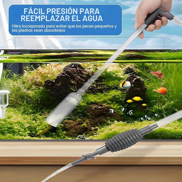 Foto 3 de 7 de Ferizzia Sifonador Acuario Limpiafondos, 1.7m Sifonador Agua