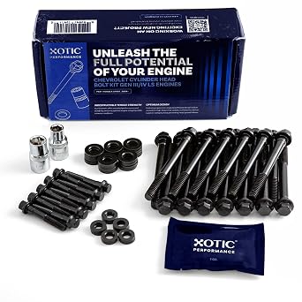 Xotic Performance Chevy LS Cylinder Head Bolts Kit, 4.8L-6.2L | Model XP981, direct replacement cylinder head bolts, fits Chevrolet Gen III/IV LS engines 4.8L-6.2L
