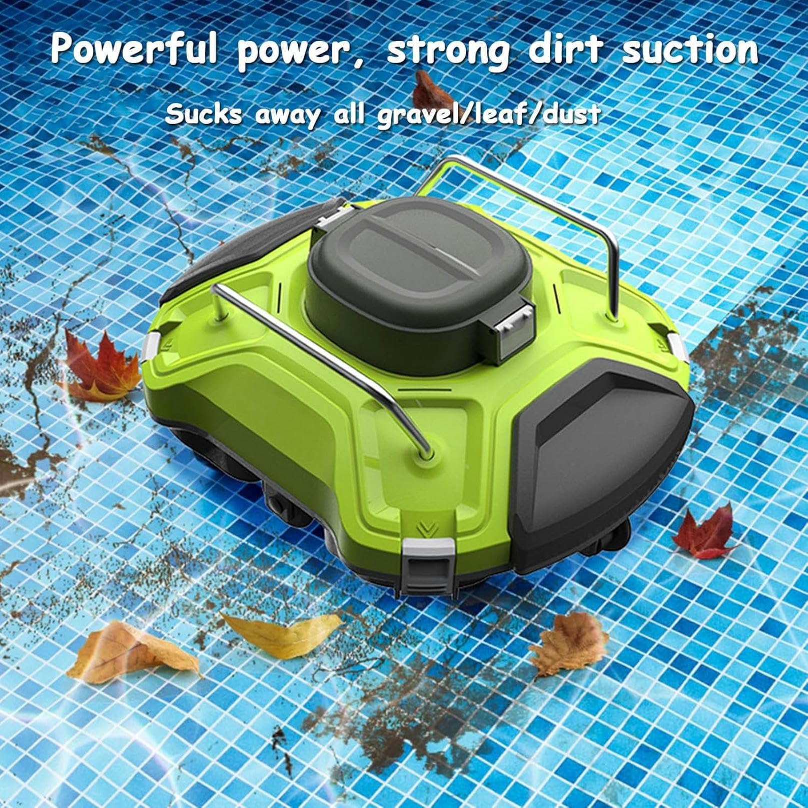Limpiador robótico automático de piscinas, escalada de pared, contenedor de filtro masivo de carga superior, aspiradora robótica inalámbrica para piscinas en el suelo y sobre el suelo