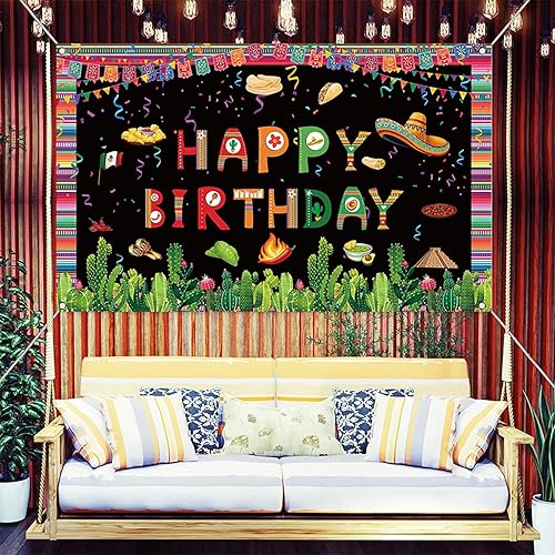 Miniatura 2 de Fondo de fiesta mexicana con temática de fiesta de cumpleaños, decoraciones de fiesta mexicana, decoraciones de fiesta de carnaval del Cinco de Mayo