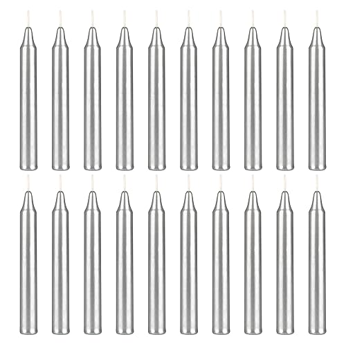 MEGA CANDLES Silver Mini Taper Candles