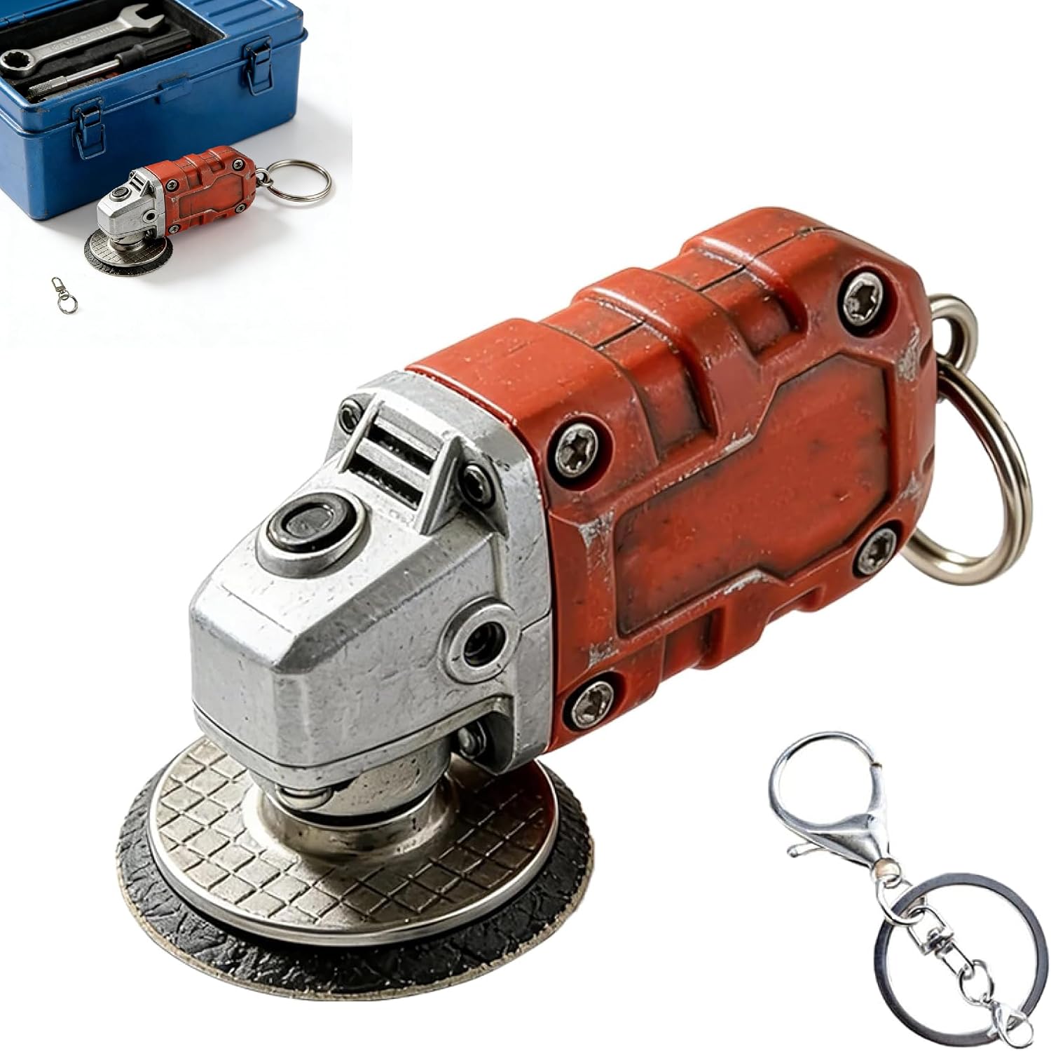 Mini Grinder Keychain, Realistic Grinding Tool Pendant Keyring, Backpack and Handbag Charms, Collectible for tool enthusiasts