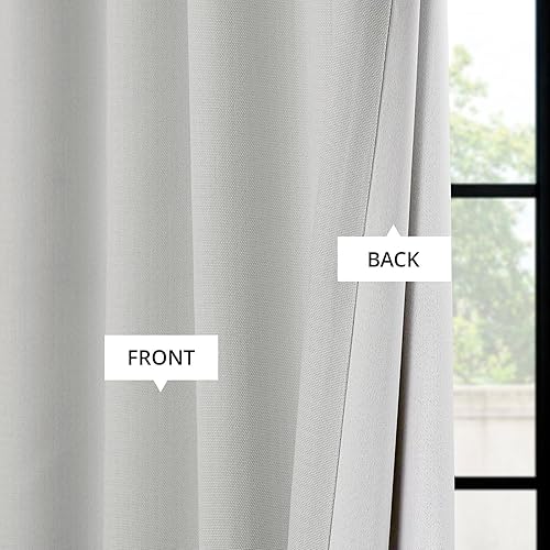 Miniatura 6 de HPD Half Price Drapes Cortinas de lino con ojales de 84 pulgadas de largo para oscurecer la habitación, para dormitorio y sala de estar (1 panel),