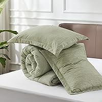 Vista 121 de Bedsure - Juego de edredón tamaño matrimonial de 3 piezas, teñido catiónico azul marino, ropa de cama para todo el año, 1 edredón de 82 x 86