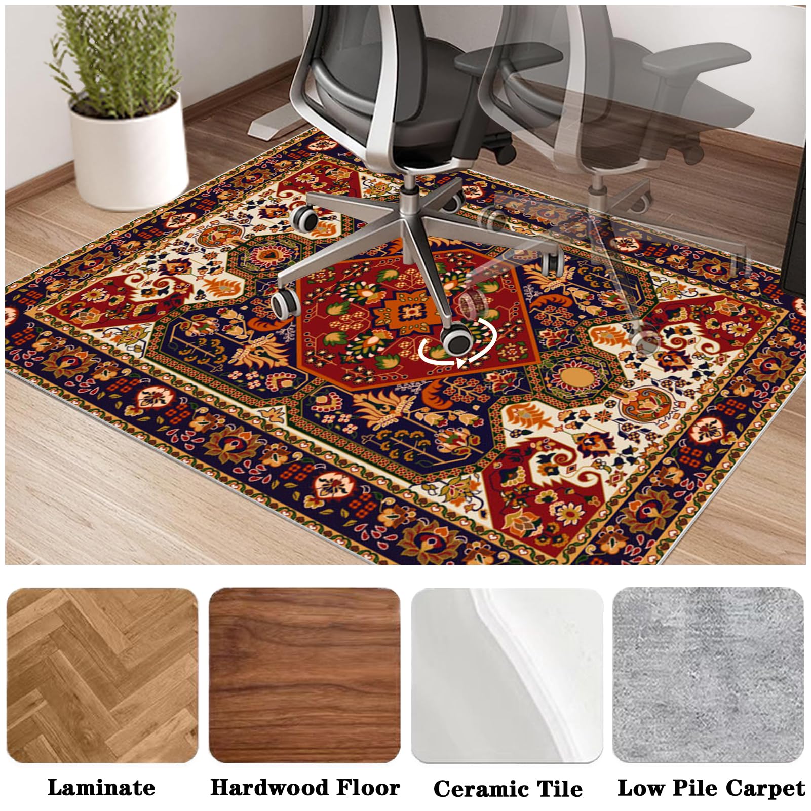 Protecteur de Sol Goliving - Tapis de Chaise de Bureau - PVC