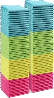 AIDEA Microfasertücher 100 Stück, Mikrofasertücher Mikrofaser Putzlappen Küch Reinigungstücher Geschirrtücher für Haus, Auto, Motorrad, Fenster, 30 x 30 cm